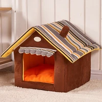 removable dog house striped cover mat dog beds for small medium dogs pet products house pet beds for cat velvet warm kennel
