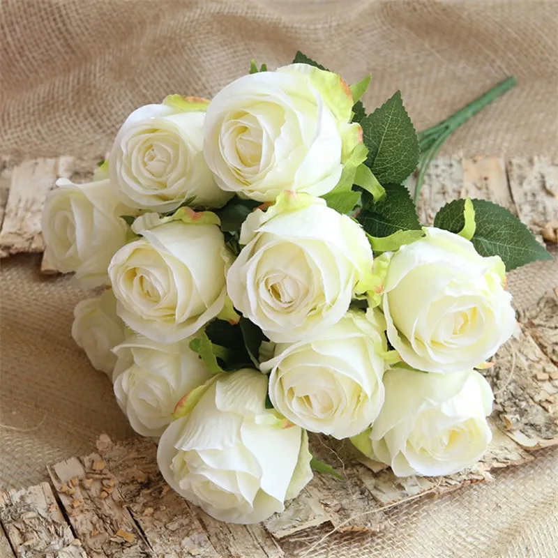 Искусственные розы вера 11 головок/бутон длина 19 69 дюйма 6 шт.|Искусственные и