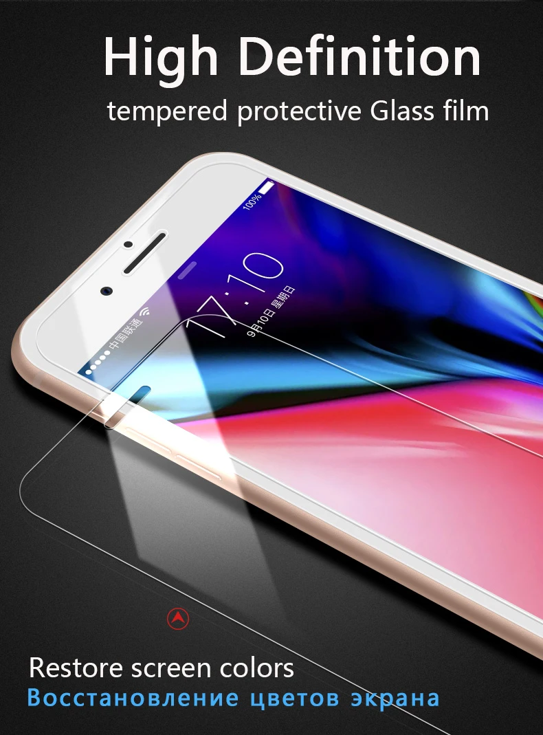 Закаленное стекло для iPhone 11 Pro Max XS XR X XSMax 0 26 мм 2.5D 9H Защита экрана 4 5 6 6S 7 8 Plus |