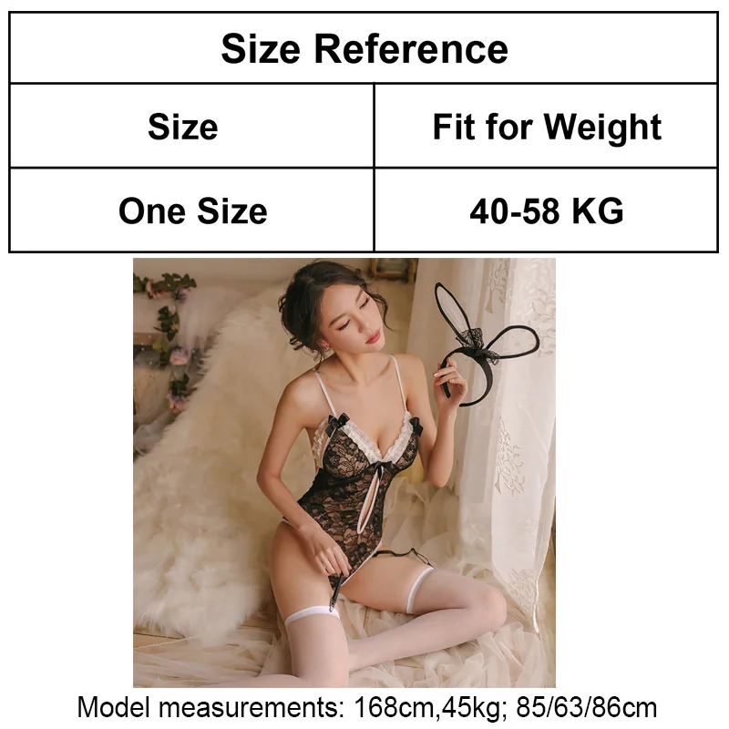 Сексуальные костюмы для взрослых черные товары боди с повязкой волос и хвостом