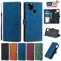leather rfid blocking flip cover for oppo a94 a55 a54 a53s a16 a93 a74 a72 a73 a7 a5s a12 a11k a15 a11x stand case card slots