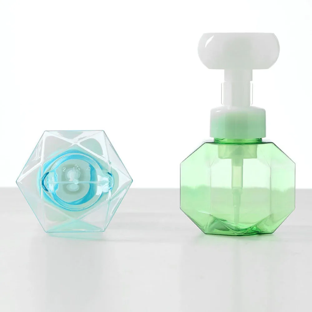

New 300ml Liquid Soap Dispenser Flower Shape Foam Foaming Pump Empty Bottle Plastic Clear Bottle Shower Gel Foam Pump Bottle