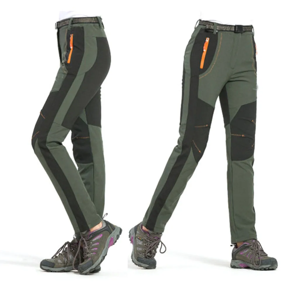 Women army green Мужские 4XL новые штаны для походов, походов, рыбалки, кемпинга, альпинизма, бега, брюки размера плюс, больше размера d, водонепроницаемые штаны для улицы - Цвет: Women army green