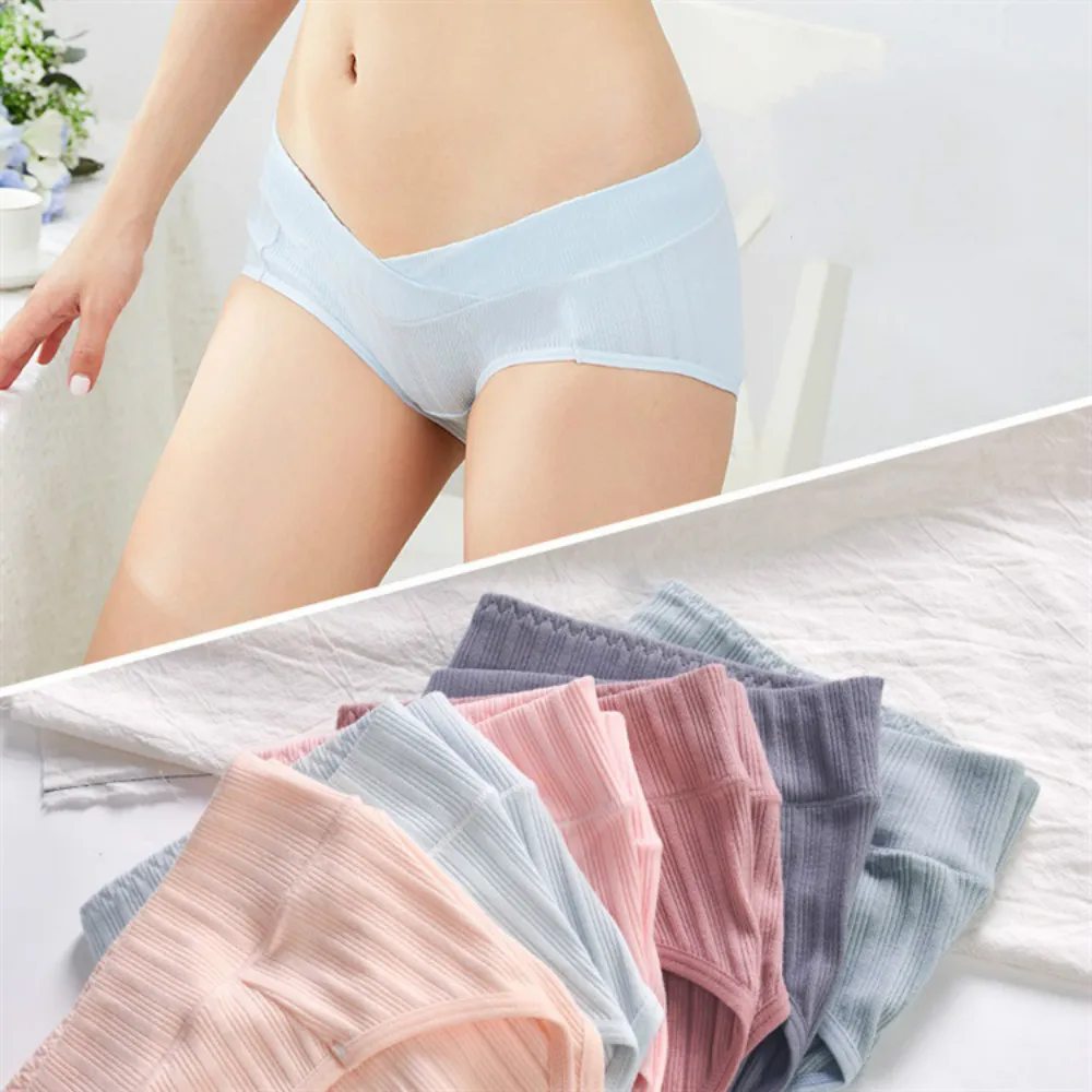 

2020 Нижнее Белье для беременных женщин с заниженной талией, хлопковая промежность, антибактериальный тип кружева, боковой уход, шорты с накл...