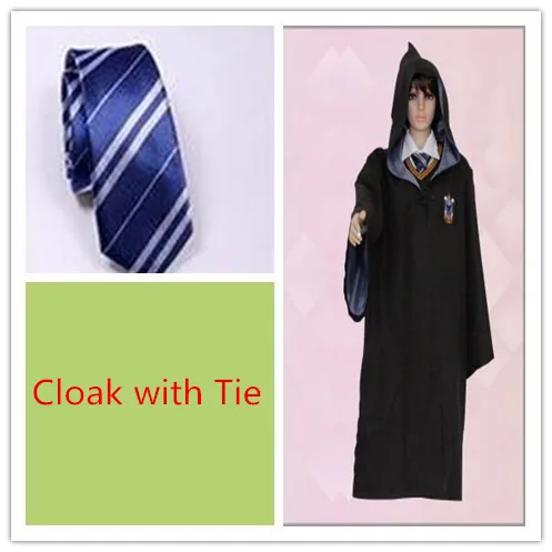 Ravenclaw with tie Ainiel взрослых/Дети гарри поттер Костюмы для косплея Халаты галстук Гриффиндор Равенкло мантии Слизерин Хаффлпаффец Для мужчин Для женщин плащи - Цвет: Ravenclaw with tie