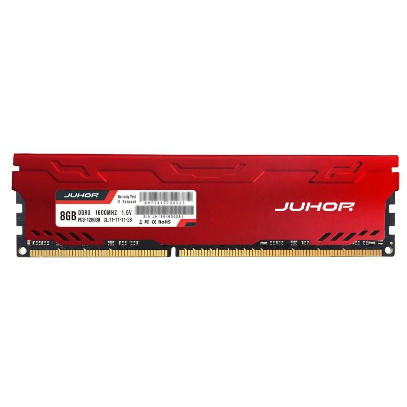 

JUHOR Memoria Ram DDR3 4GB 8GB 1600MHZ DDR3 Memory Desktop Dimm With Heat Sink