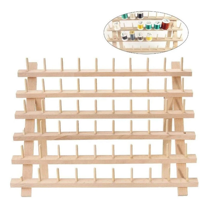 60 катушки деревянная резьба стеллаж для выставки товаров/держатель ниток