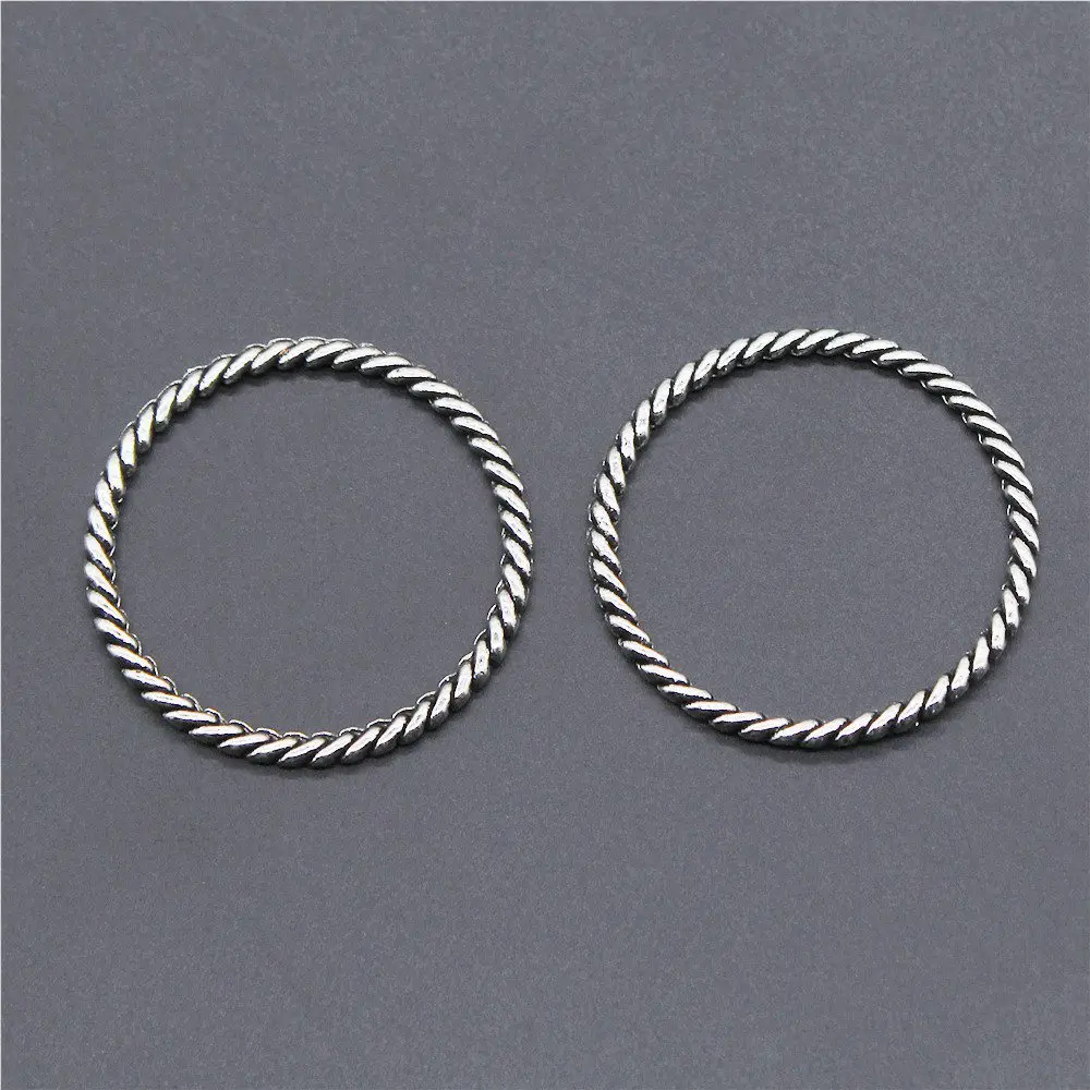 Hot 10pcs Rope Circle Connector Charms For Bracelet Necklace Jewelry Diy Craft Accessory images - 6
