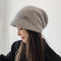 2021 womens winter rabbit s fur hat carhartt woman cap travis scott ashion warm knitted beanie hats lil peep viking balaclava
