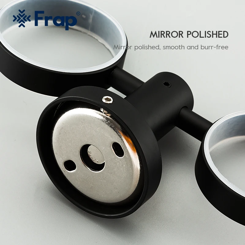 

FRAP Cup Tumbler Holders Double Toothbrush Tooth Black cup holder cups Wall-mount Bathroom Accessories bath hardware set F30206