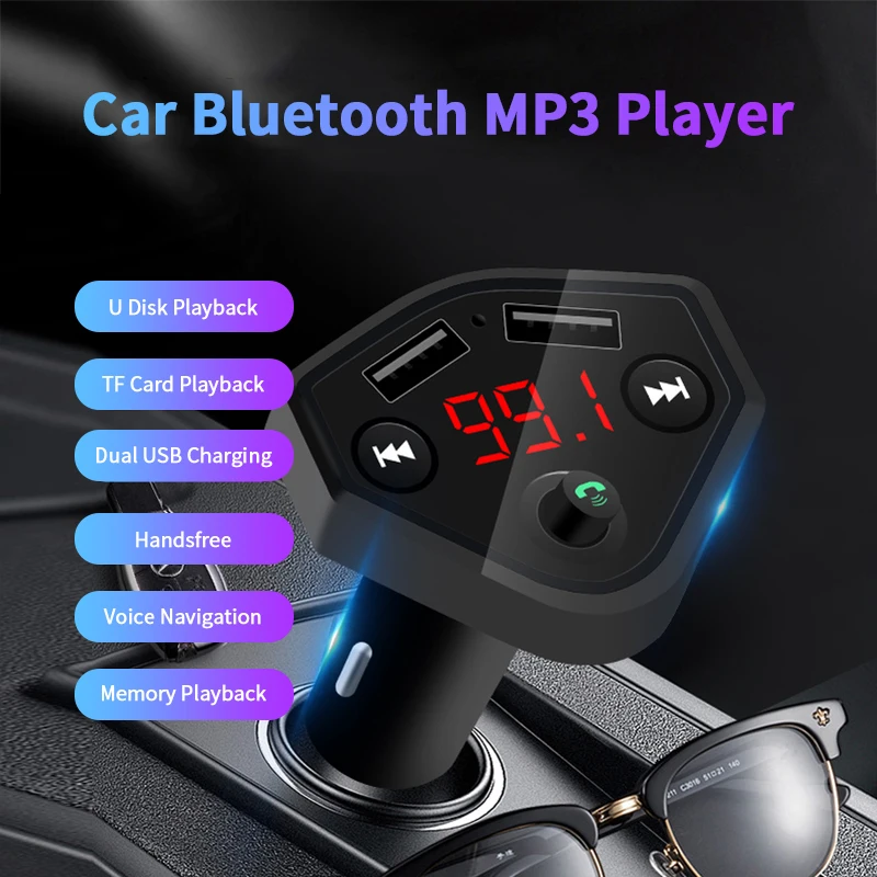 4 Colors Car Bluetooth Wireless Handsfree Kit FM Transmitter Modulator 3.1A Dual USB Fast Charge MP3 Player Audio Receiver  Автомобили
