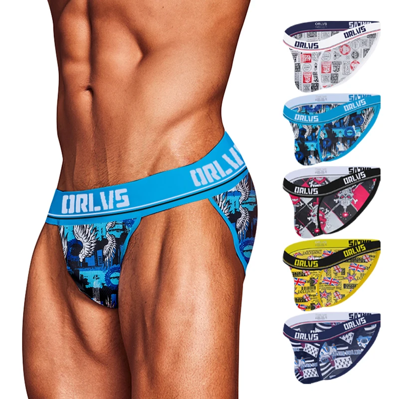 

ORLVS Briefs Romantic Print Design Male's Underwear Prevent Clinging To Rectal Area Anti-hemming Pants Seamless Hip Sexy Shorts