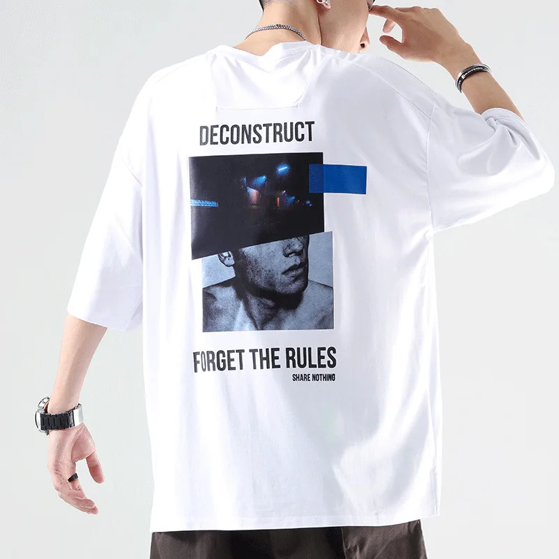 Оптовая продажа Прямая поставка летняя мужская футболка с коротким рукавом из 100%