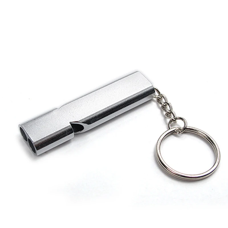 

1pcs Emergency Survival Whistle Keychain Aluminum Alloy Outdoor Camping Hiking Accessory Tools Gold/Sliver 56*15*8mm