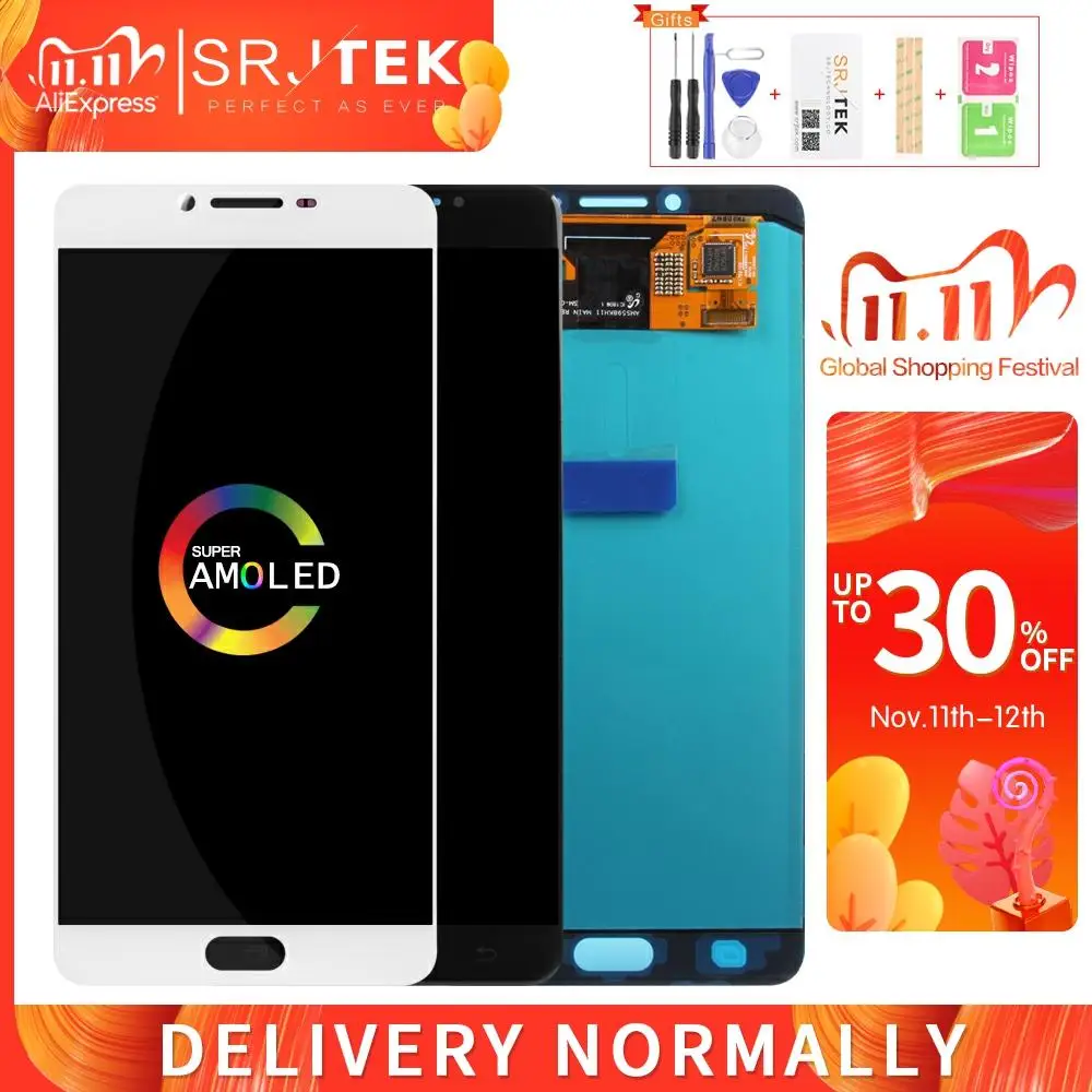 AMOLED/OLED для SAMSUNG Galaxy C9 PRO C9000 Дисплей ЖК сенсорный дигитайзер сенсор стекло сборка