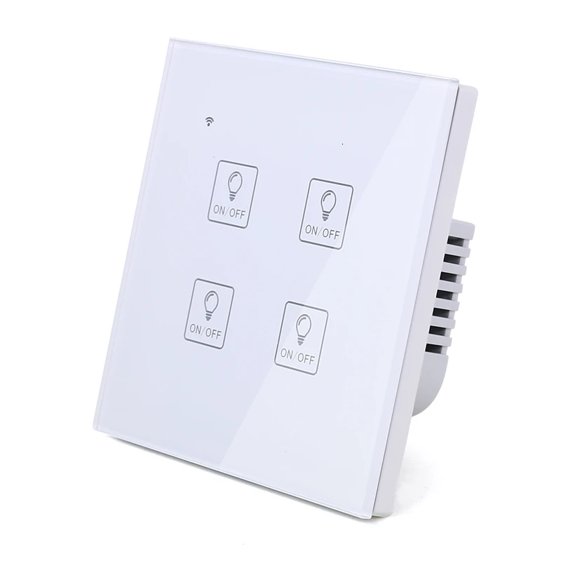 WIFI сенсорный светильник значок настенный выключатель белое стекло синий