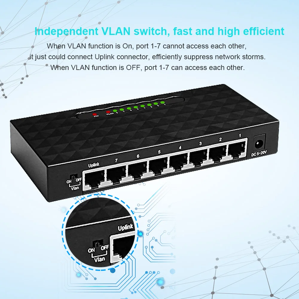 8 Порты и разъёмы сети гигабитный коммутатор 10/100/1000 Мбит/с Fast Ethernet Lan концентратор полный/полудуплекс