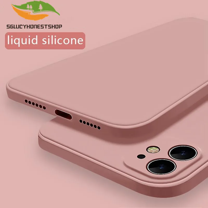 Чехол для iPhone 11 2020 новый модный оригинальный мягкий жидкий силикон квадратный