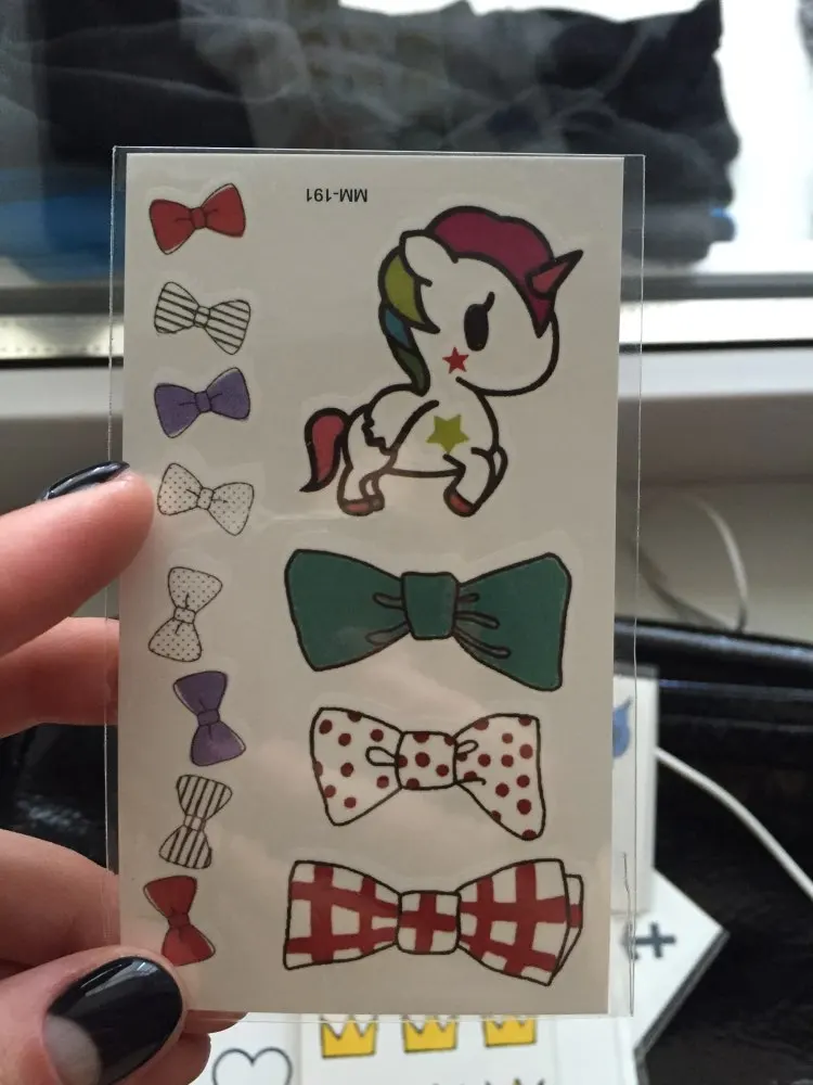 Водостойкая Временная тату Наклейка на тело единорог рог лошадь лук наклейка s