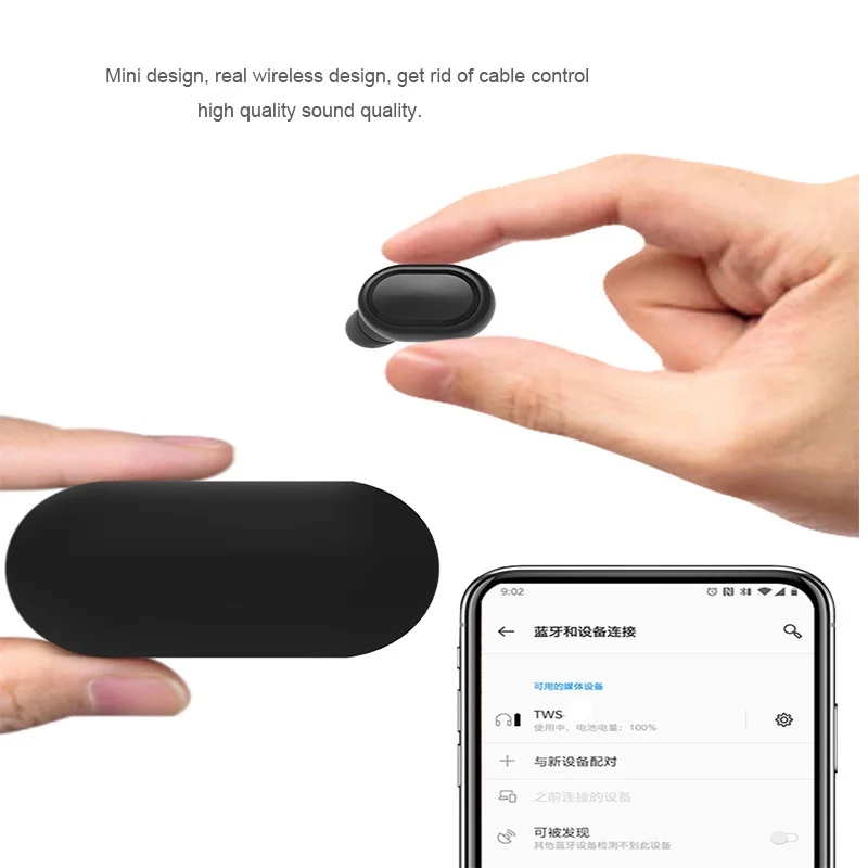 

Bluetooth TWS BT5.0 Headphones AI Control Stereo Sport Headset Noise Reduction Earphone With Mic