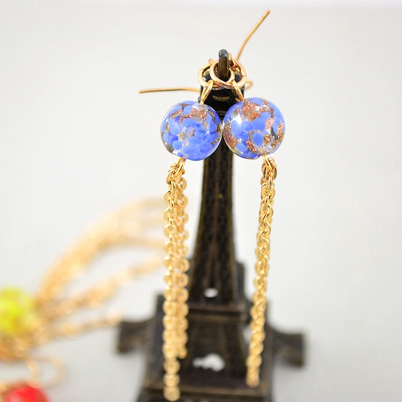 

2021 New Gold Color Tassels Earrings For Women Girls Crystal Golden Star Dangle Earrings Girl Friend Gift KJE060