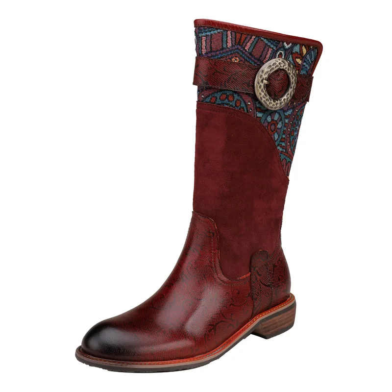 

YourSeason Winter Genuine Leather Zip Ladies Shoes 2020 Patchwork Round Toe Women Metal Decoration Casual Platform Boots