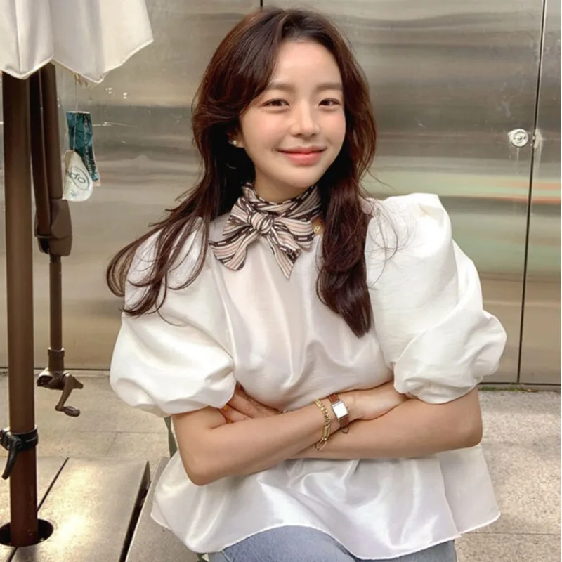 Корейская шикарная мягкая Свободная рубашка во французском стиле с изображением