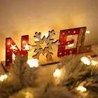 2019 деревянные рождественские украшения в виде букв светильник лый настольный декор, Рождественский кулон, Рождественский Декор, рождевечерние, подарок, домашний декор