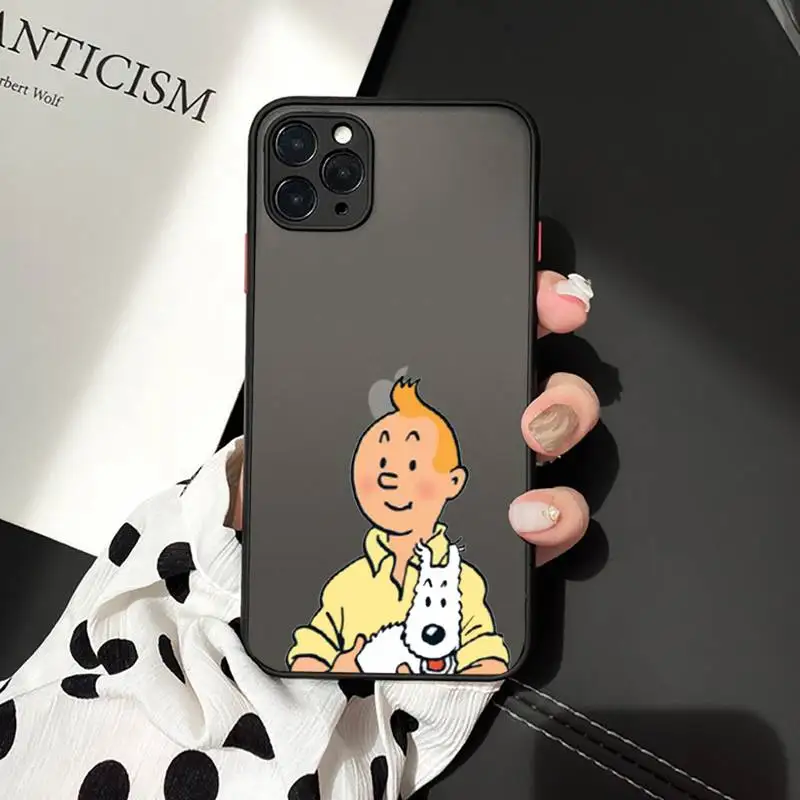 

American cartoon The Adventures of Tintin Phone Cases matte transparent For iphone 7 8 11 12 plus mini x xs xr pro max cover