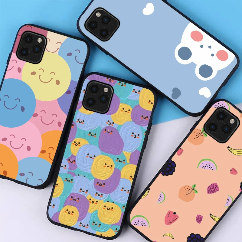 

Cute Smiley Color Phone Case For iPhone 11 12 6 7 8 Plus X XR XS MAX 11 12 Pro MAX SE 2020 12 Mini Funda Coque Carcasa Cases