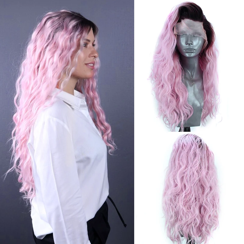 Длинный волнистый парик харизма термостойкие волосы синтетический на сетке