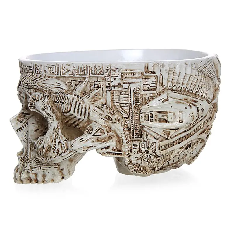 Ручной резной цветочный горшок с черепом ваза суккулент для растений сад