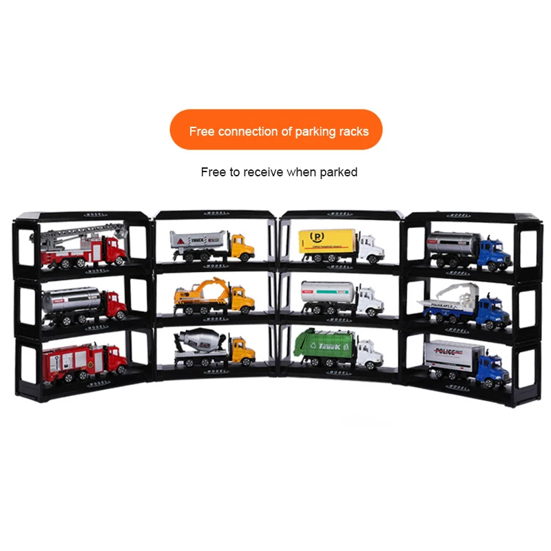 

New Mini Metal Car Toys Diecast Gas Tank Truck Ladder Truck Excavator Sanitation Truck Car Model Kid Boy Toy Gift