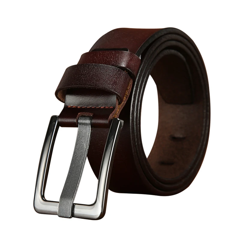 Men Belt Original Genuine Leather Brand Luxury Designer Leather Pin Buckle Belt Vintage Classic Metal Pin Buckle Waist