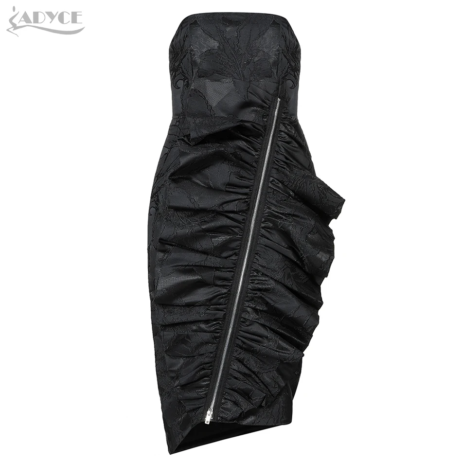 Adyce 2020 новое летнее черное облегающее Клубное платье с оборками женское