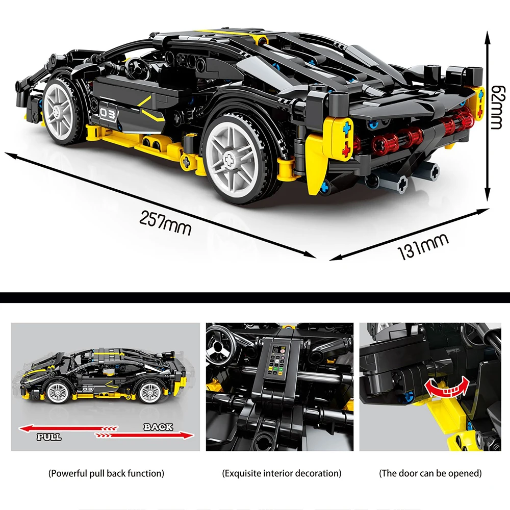 2021 MOC технический Супер спортивный автомобиль серия Sian Ferraried FXX модель Speed