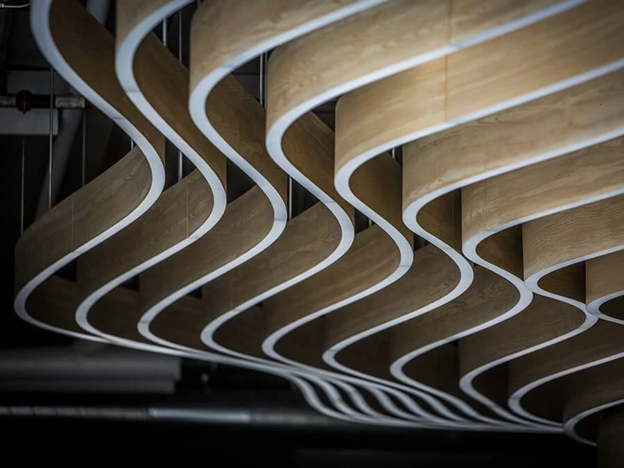 Деревянные цветные горные диапазоны Контурные линии дизайн большие подвесные