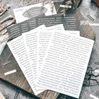 8 листов, черно-белые канцелярские принадлежности с надписями, винтажный планировщик, украшения для ручной учетной записи, сделай сам, скрапбукинг, журнал, высеченная наклейка