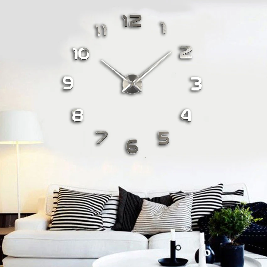 

2020 Hot Sale Wall Clock Large Decorative 3D DIY Wall Clocks Home Decor Diy Clocks Living Room Reloj Mural Wall Watch Sticker