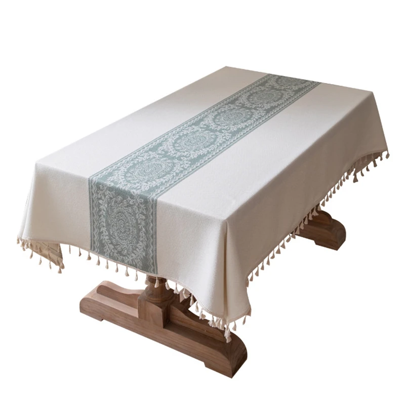 

Modern Rectangular Tablecloth Dining Coffee for Living Room Table Cover With Tassel Wedding Decoration