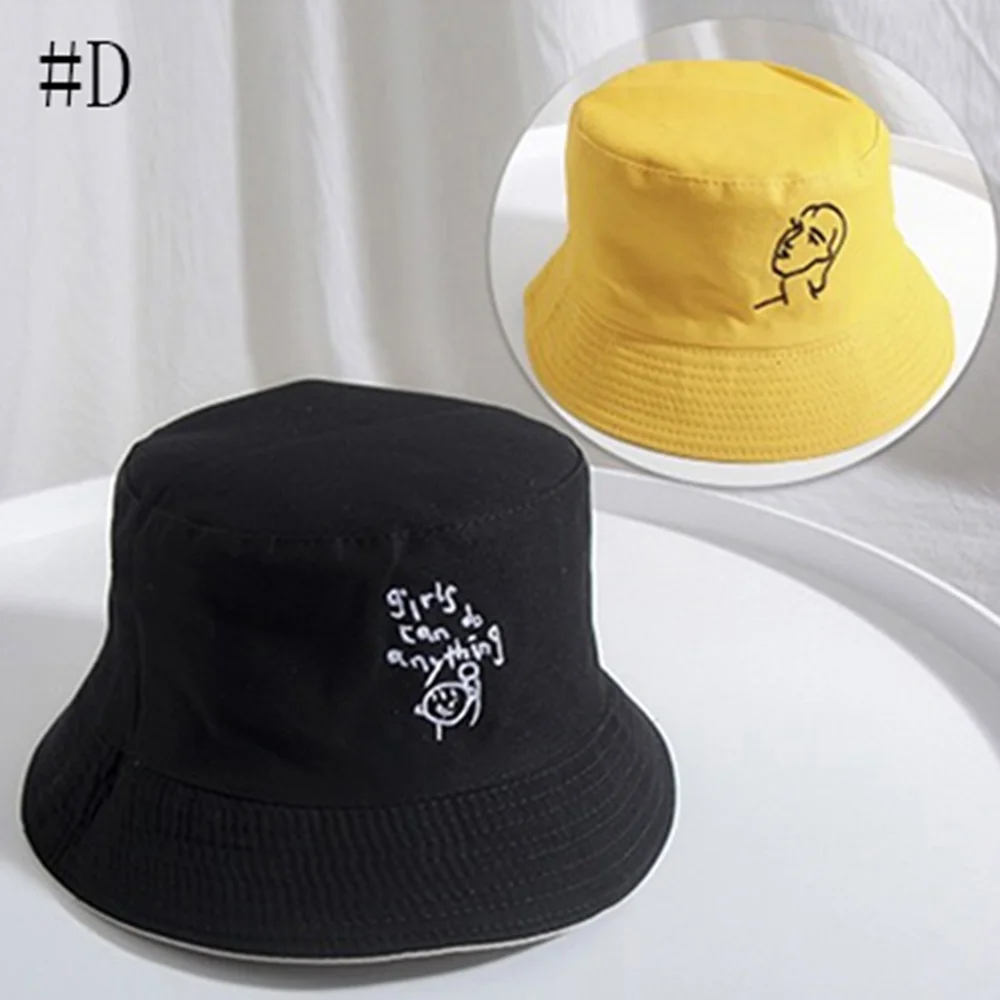 Двусторонняя ведро шапка женские шапки на плоской подошве пляжные шляпы