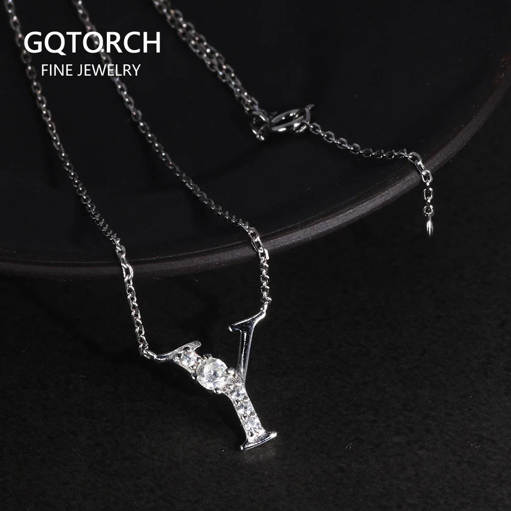 Женское Ожерелье из стерлингового серебра 925 пробы с буквенным Y подвеской