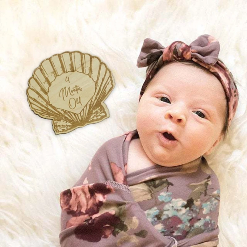 

Wooden Baby Month Milestone Cards Newborn Birth Month Birthday Milestone Cards
