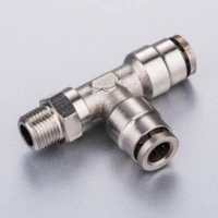 pneumatic 4mm 16mm tube hose push in 18 14 38 12 bsp thread stainless steel 316 male branch tee fitting