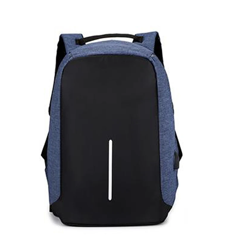 Рюкзак с защитой от кражи, рюкзак для путешествий, mochila, рюкзак большой емкости, USB, мужской рюкзак для ноутбука, школьные сумки для колледжа, mochila Anti roubo - Цвет: Синий