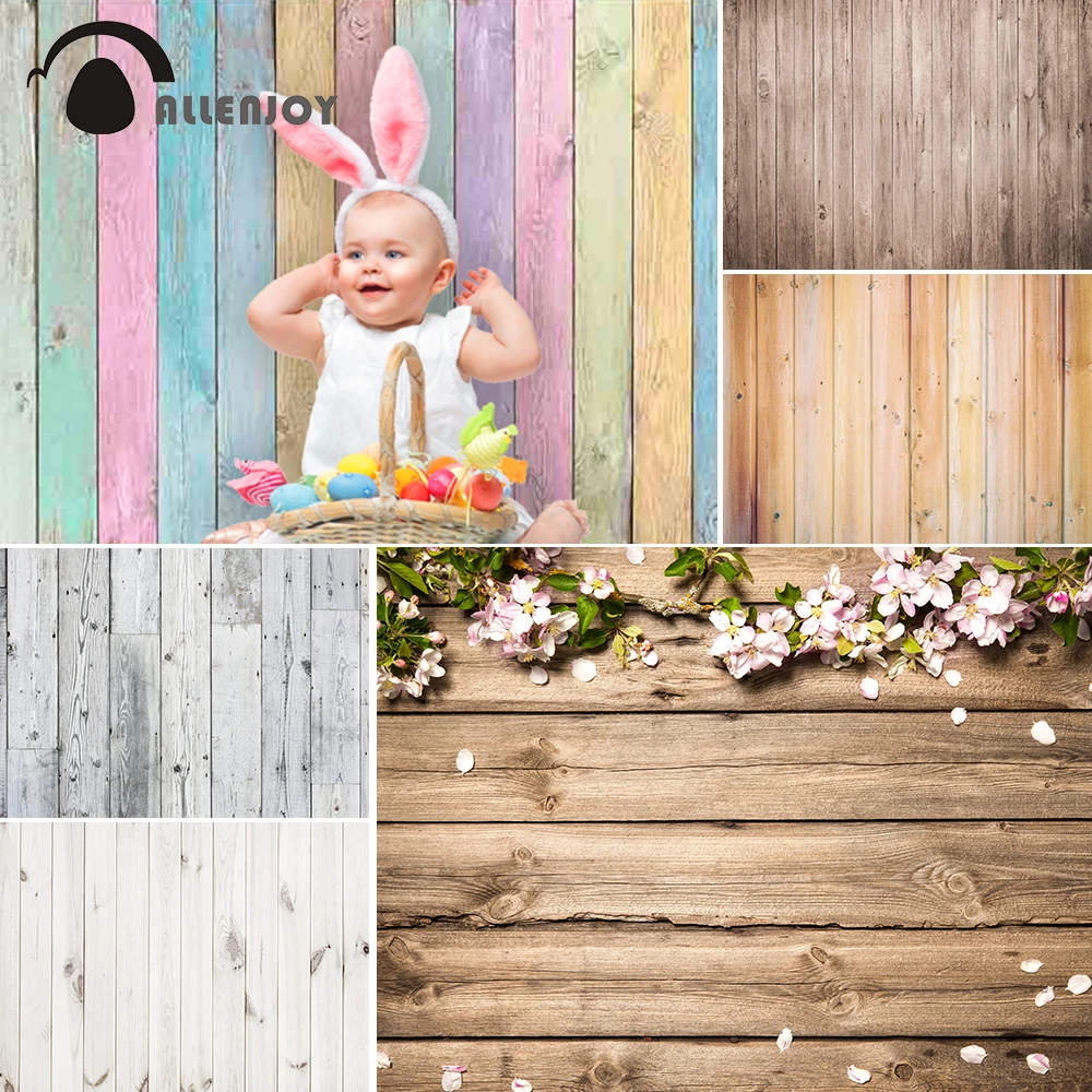 

Allenjoy Wood Plank Photography Backdrop Newborn Baby Hardwood Texture Board Food Photo Background Photocall Photo Studio
