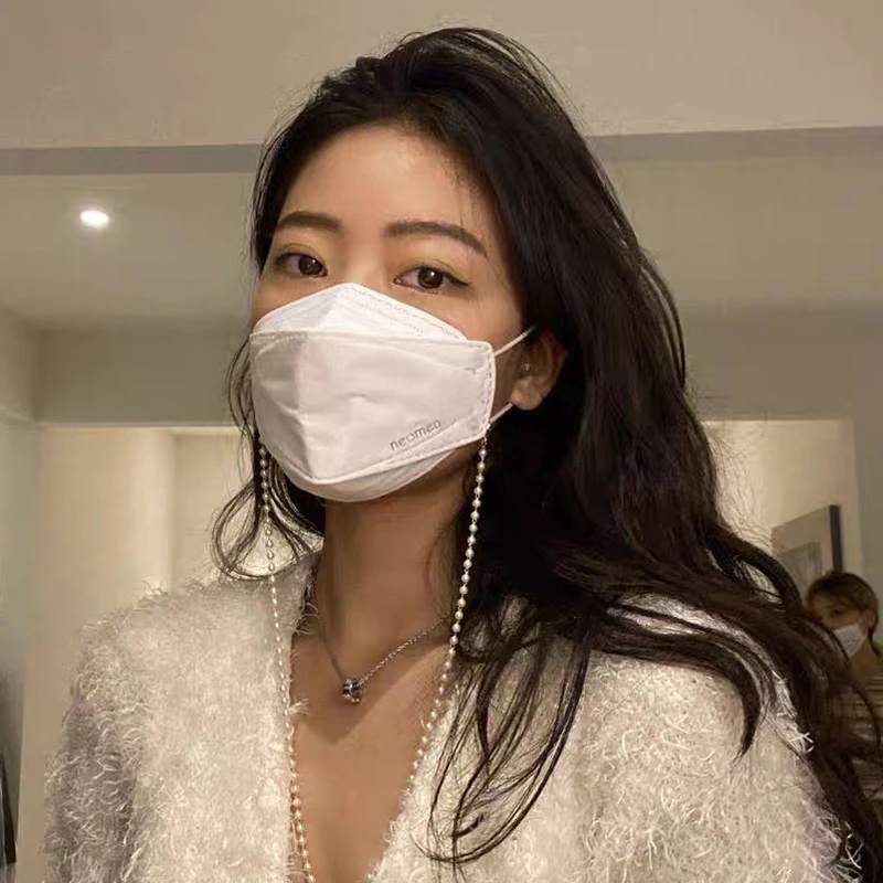 ZDMXJL Нежное колье на тонких нитях с бусинами, жемчугом и кристаллами на длинной цепочке, универсальное колье в стиле очков для женщин, модные ювелирные украшения.