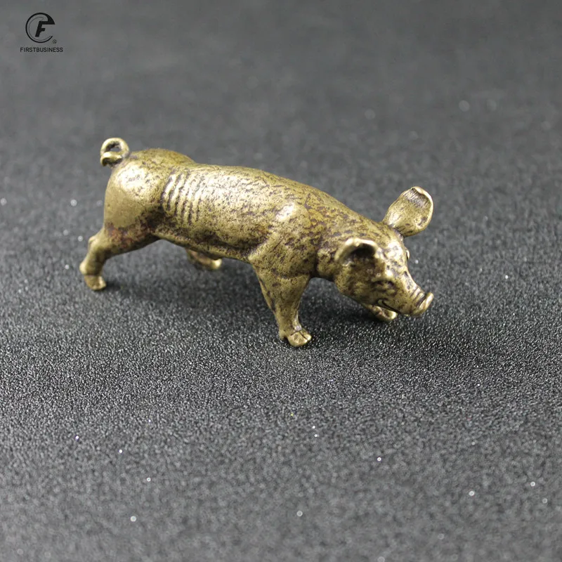 Медный Китайский 12 Зодиак дикая кабана свинья статуя украшения дома античная