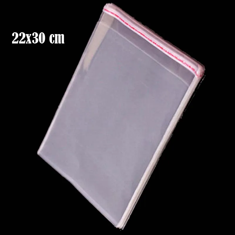

100 Pcs Crystal Clear Poly Bag 22x30cm+4cm OPP Plastic Packaging Bags For A4 Paper