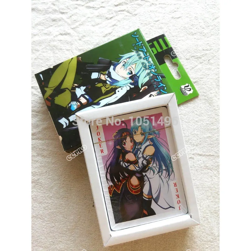 Аниме меч искусство онлайн покерные карты печатные с Kirigaya Kazuto и Yuuki Asuna для